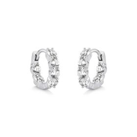 Imagem do produto Brinco de Argola Click Cravejado com Zircônias em Prata 925