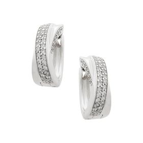 Imagem do produto Brinco Argola de Click com Pavê de Zircônias em Prata 925