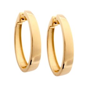 Imagem do produto Brinco Argola de Click Fio Quadrado Liso em Prata 925 Folheado a Ouro 18K