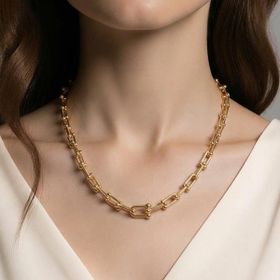 Imagem do produto Colar Liso Elo Bolinha Vazada Folheado a Ouro 18K