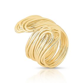 Imagem do produto Anel Polido com Diversos Aros Sobrepostos com Design Orgânico e Volumoso Folheado a Ouro 18K