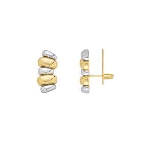Imagem do produto Brinco Earcuff Liso Orgânico Intercalados em Mix de Banhos Folheado a Ouro 18K