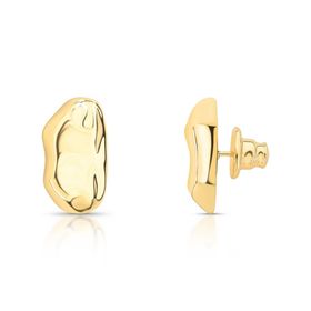 Imagem do produto Brinco Liso com Design Orgânico Alongado Folheado a Ouro 18K