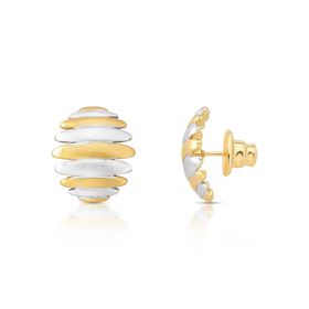 Imagem do produto Brinco MIX Fosco com Desing de Esacamas Folheado a Ouro 18K