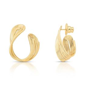 Imagem do produto Brinco Polido com Design Orgânico Curvo e Volumoso Folheado a Ouro 18K