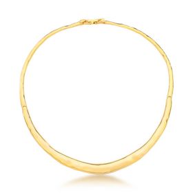 Imagem do produto Colar Liso Aro Choker Maleável com Design Martelado Folheado a Ouro 18K