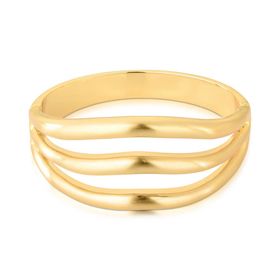 Imagem do produto Pulseira Bracelete Fosca com Aros Orgânicos Sobrepostos Folheado a Ouro 18K