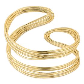 Imagem do produto Pulseira Bracelete Polido com Diversos Aros com Design Orgânico e Volumoso Folheado a Ouro 18K