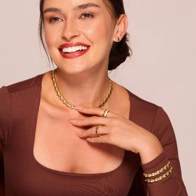 Imagem do produto Pulseira MIX Fosco com Elementos Geométricos Folheado a Ouro 18K