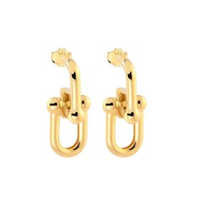 Imagem do produto Brinco Elos Lisos Pendente Folheado a Ouro 18K