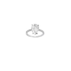 Imagem do produto Anel Gota Moissanite com Aro Meio Cravejado em Prata 925