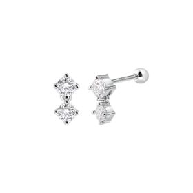 Imagem do produto Piercing Único Dois Moissanites 0.6mm Pendente em Prata 925
