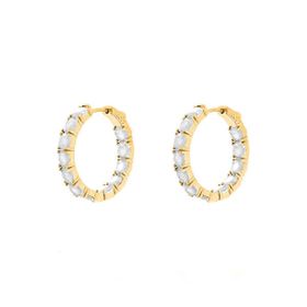 Imagem do produto Brinco Argola de Click com Cristais Zircônia Folheado a Ouro 18K