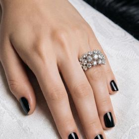 Imagem do produto Anel com Moissanites Vazados em Prata 925