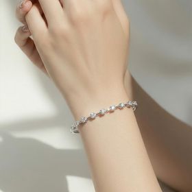 Imagem do produto Pulseira Moissanite Rígida Fio com Pontos de Luz em Prata 925