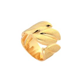 Imagem do produto Anel Folhas Vazadas Lisos Folheado a Ouro 18K