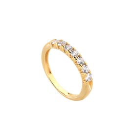 Imagem do produto Anel Meia Aliança com Zircônias no Aro Folheado a Ouro 18K
