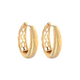 Imagem do produto Brinco Argola Fosca Abaulada com Verso Vazado Folheado a Ouro 18K