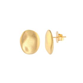 Imagem do produto Brinco de Botão Oval Fosco Folheado a Ouro 18K