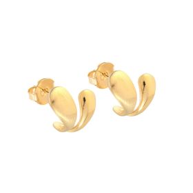 Imagem do produto Brinco Duas Gotas Lisa e Fosco Folheado a Ouro 18K