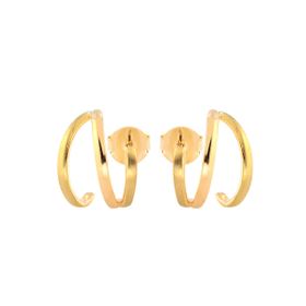 Imagem do produto Brinco Ear Hook 3 Fios Liso e Fosco Folheado a Ouro 18K