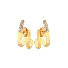 Imagem do produto Brinco Ear Hook Garras Cravejada na Ponta com Zircônias Folheado a Ouro 18K