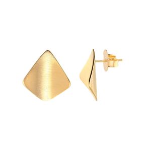 Imagem do produto Brinco Fosco Botão Triangular Orgânico Folheado a Ouro 18K