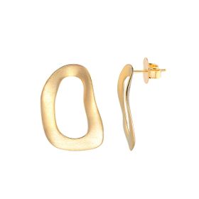 Imagem do produto Brinco Fosco Orgânico Vazado Folheado a Ouro 18K