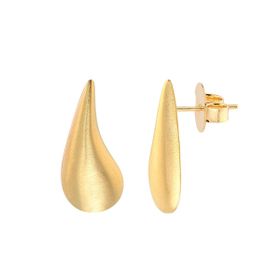 Imagem do produto Brinco Gota Fosca Abaluada Folheado a Ouro 18K