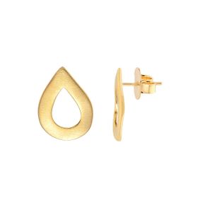 Imagem do produto Brinco Gota Vazada Fosca Folheado a Ouro 18K