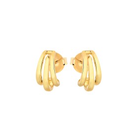 Imagem do produto Brinco Meia Argola 3 Fios Lisos Folheado a Ouro 18K