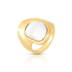 Imagem do produto Anel MIX Orgânico Statement Molten Fosco Folheado a Ouro 18K