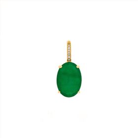 Imagem do produto Pingente Cristal Esmeralda com Base Cravejada de Zircônia Folheado a Ouro 18K
