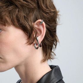 Imagem do produto Brinco Kit Mini e Earcuff Op Art Prata Boho by Hector Albertazzi