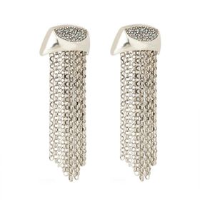 Imagem do produto Brinco Longo Correntaria Op Art Prata Boho by Hector Albertazzi