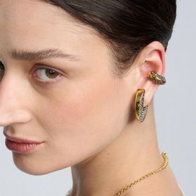 Imagem do produto Brinco Piercing Cristais Op Art Ouro Vintage by Hector Albertazzi