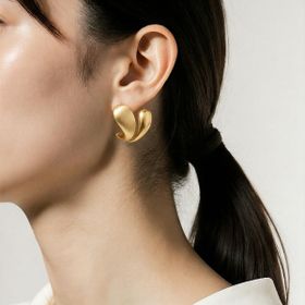 Imagem do produto Brinco Duas Gotas Lisa e Fosco Folheado a Ouro 18K