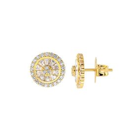 Imagem do produto Brinco Pizza de Zircônia Folheado a Ouro 18K