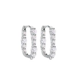 Imagem do produto Brincos Moissanite 1.29mm Argola Cravejada em Prata 925
