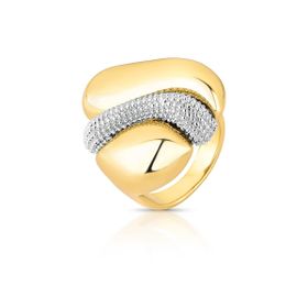 Imagem do produto Anel Liso com Detalhe Ilusion Folheado a Ouro 18K
