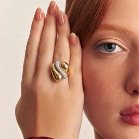 Imagem do produto Anel Liso com Detalhe Ilusion Folheado a Ouro 18K