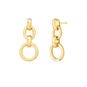 Imagem do produto Brinco com Elos Lisos Redondos Pendentes Folheado a Ouro 18K