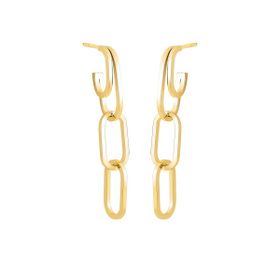 Imagem do produto Brinco Elos Lisos Pendentes Folheado a Ouro 18K