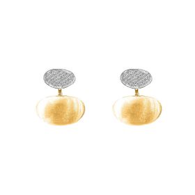 Imagem do produto Brinco Dois Ovais MIX Liso e Cravejado de Zircônia Folheado a Ouro 18K