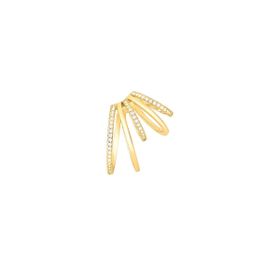 Imagem do produto Piercing Fake Earcuff Liso e Cravejado de Zircônias Folheado a Ouro 18K