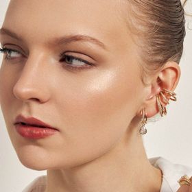 Imagem do produto Piercing Fake Earcuff Liso e Cravejado de Zircônias Folheado a Ouro 18K