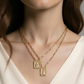 Imagem do produto Colar Escapulário Sagrado Coração de Jesus em Prata 925 Folheado a Ouro 18K