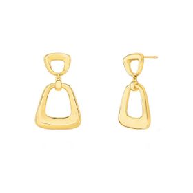 Imagem do produto Brinco Forma Geométrica Orgânica Vazada e Articulada Folheado a Ouro 18K