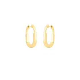 Imagem do produto Brinco Argola de Click Retangular Liso Folheado a Ouro 18K