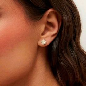 Imagem do produto Brinco Redondo Chuveiro de Zircônias Folheado a Ouro 18K